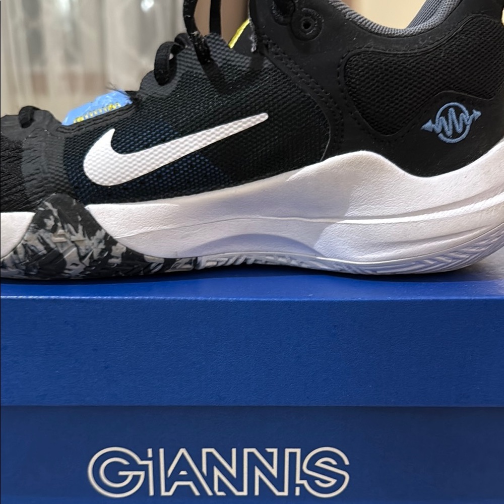 Nike Giannis Black and White Basketball Sneakers